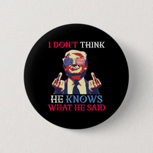 Badge Rond 5 Cm Drapeau Américain Donald Trump Je Ne Pense Pas Qu'