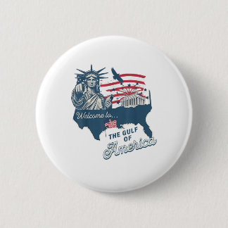 Badge Rond 5 Cm Drapeau Américain Drôle Du Golfe Des États-Unis