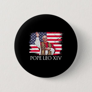 Badge Rond 5 Cm Drapeau américain du nouveau pape Leo Xiv Robert