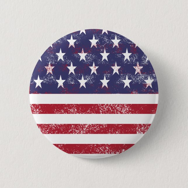 Badge Rond 5 Cm Drapeau américain en détresse (Devant)