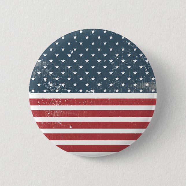 Badge Rond 5 Cm drapeau américain en détresse (Devant)