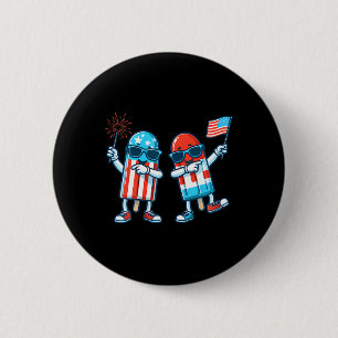 Badge Rond 5 Cm Drapeau américain en glace à l'eau 4 juillet été p