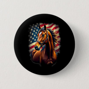 Badge Rond 5 Cm Drapeau américain équitation équitation équestre C