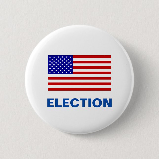 Badge Rond 5 Cm Drapeau américain et texte de l'élection (Devant)