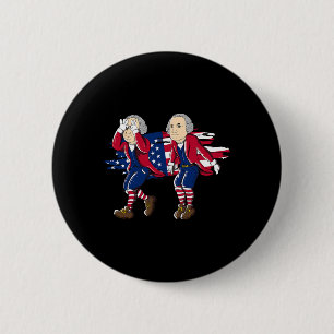 Badge Rond 5 Cm Drapeau américain George Washington Griddy 4 juill