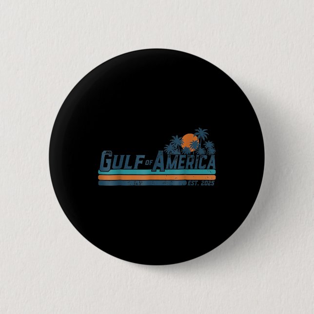 Badge Rond 5 Cm Drapeau Américain Gulf Of Usa America Est 2025 Gul (Devant)