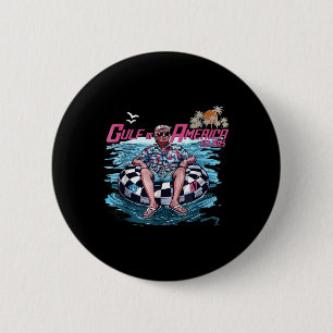 Badge Rond 5 Cm Drapeau Américain Gulf Of Usa America Est 2025 Gul