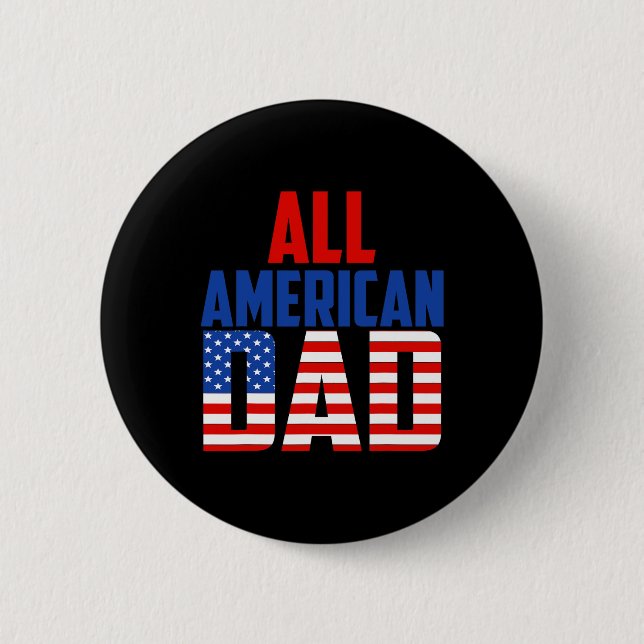 Badge Rond 5 Cm Drapeau américain Hommes 4 juillet (Devant)