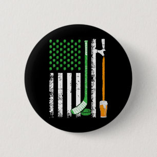 Badge Rond 5 Cm Drapeau Américain Irlandais Irlande Saint-Patrick