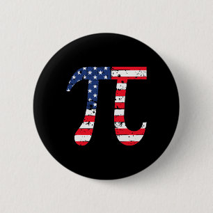 Badge Rond 5 Cm Drapeau américain Jour Pi Math patriotique Geek Ne
