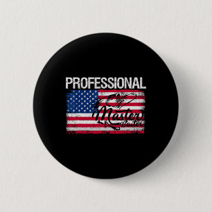 Badge Rond 5 Cm Drapeau Américain Mas Funny pêche Rétro Profession
