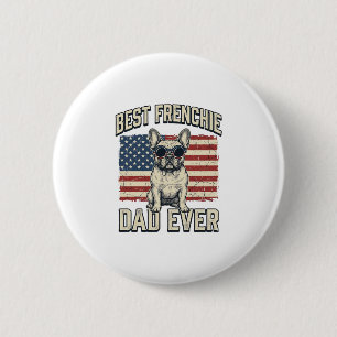 Badge Rond 5 Cm Drapeau américain Papa Frenchie vintage
