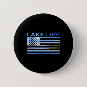 Badge Rond 5 Cm Drapeau Américain Patriot Pêche Au Lac Ceci Est