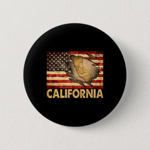 Badge Rond 5 Cm Drapeau américain patriotique de Californie Usa 4
