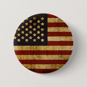 Badge Rond 5 Cm Drapeau américain patriotique grunge vintage USA
