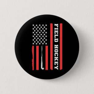 Badge Rond 5 Cm Drapeau Américain Patriotique Hockey Sur Gazon Usa