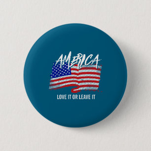Badge Rond 5 Cm Drapeau américain patriotique minimal de la libert