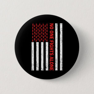 Badge Rond 5 Cm Drapeau américain Personne ne se bat seul Ruban de