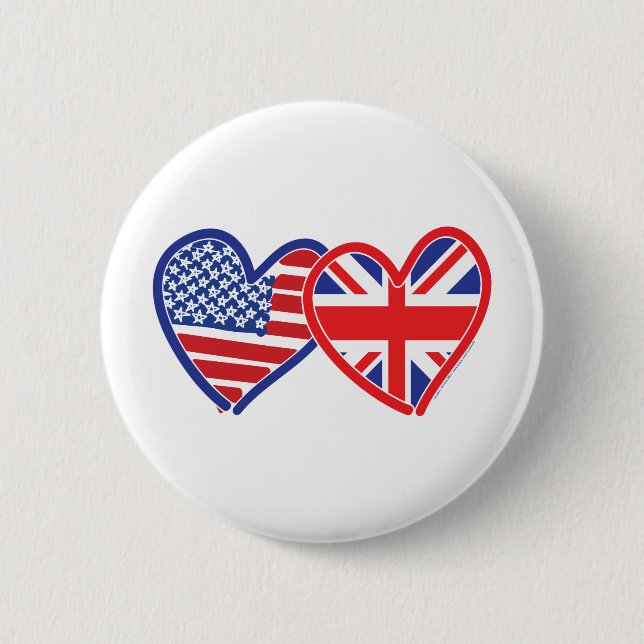 Badge Rond 5 Cm Drapeau américain plat Union Jack (Devant)