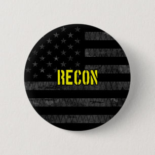 Badge Rond 5 Cm Drapeau américain Recon tamisé