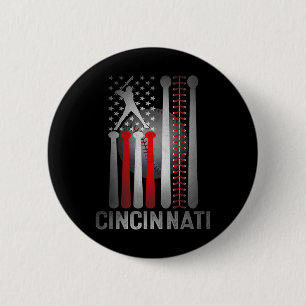 Badge Rond 5 Cm Drapeau américain rétro Cincinnati en détresse Bas