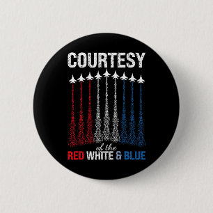 Badge Rond 5 Cm Drapeau américain rouge blanc bleu de jets de comb