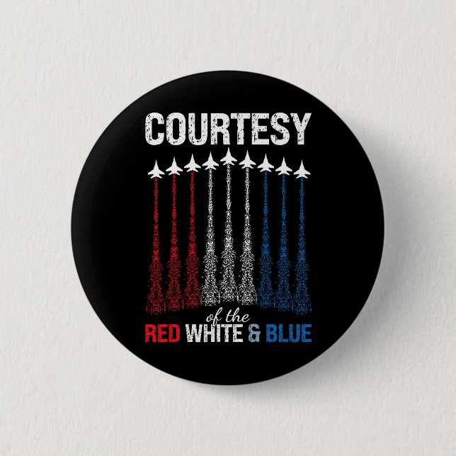 Badge Rond 5 Cm Drapeau américain rouge blanc bleu de jets de comb (Devant)
