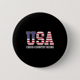Badge Rond 5 Cm Drapeau américain - Ski de fond américain Usa