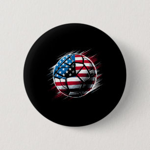 Badge Rond 5 Cm Drapeau Américain Sur Ll De Football