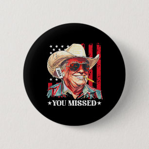 Badge Rond 5 Cm Drapeau américain Trump Cowboy occidental Vous ave