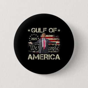 Badge Rond 5 Cm Drapeau Américain Trump Gulf Of Usa America Est 20