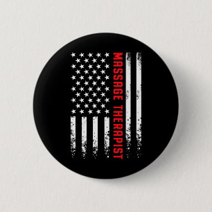 Badge Rond 5 Cm Drapeau américain Usa Mage Thérapeute licencié 4 j