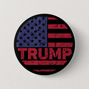 Badge Rond 5 Cm Drapeau américain USA Trump vintage a gagné 45 47