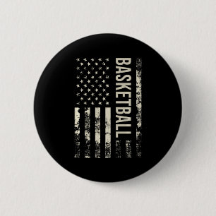 Badge Rond 5 Cm Drapeau américain vintage de basketball premium
