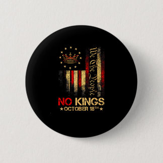 Badge Rond 5 Cm Drapeau américain vintage No Kings 1776