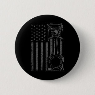 Badge Rond 5 Cm Drapeau américain vintage Piston Drôle Muscle Car