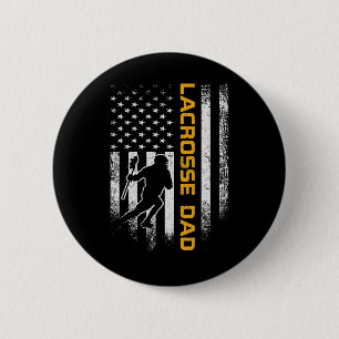 Badge Rond 5 Cm Drapeau américain vintage Usa fier papa de lacross