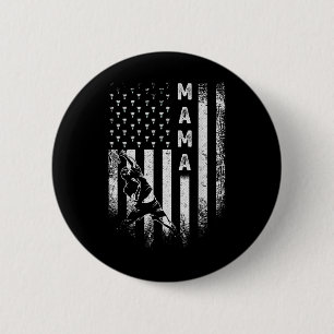 Badge Rond 5 Cm Drapeau américain vintage Usa Maman badminton fièr