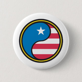 Badge Rond 5 Cm Drapeau américain Yin Yang