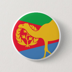 Badge Rond 5 Cm Drapeau animal national érythréen Dromedan