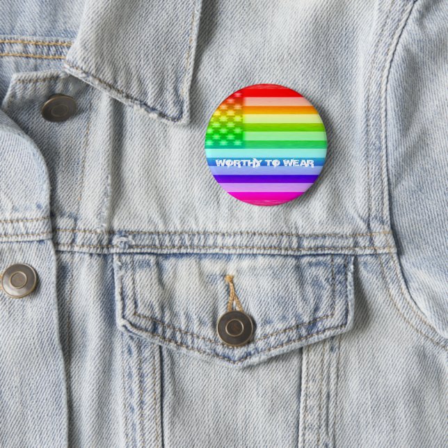 Badge Rond 5 Cm Drapeau Arc-En-Ciel - À Porter (En situation)