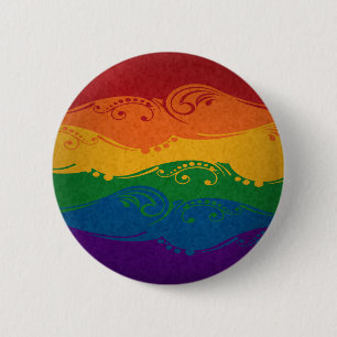 Badge Rond 5 Cm Drapeau arc-en-ciel de la Fierté LGBTQ fantaisie e