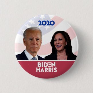 Badge Rond 5 Cm Drapeau Arrière - plan Joe Biden Kamala Harris 202