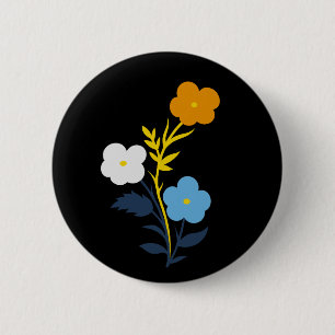 Badge Rond 5 Cm Drapeau Asexuel Aromantique subtil Fleurs