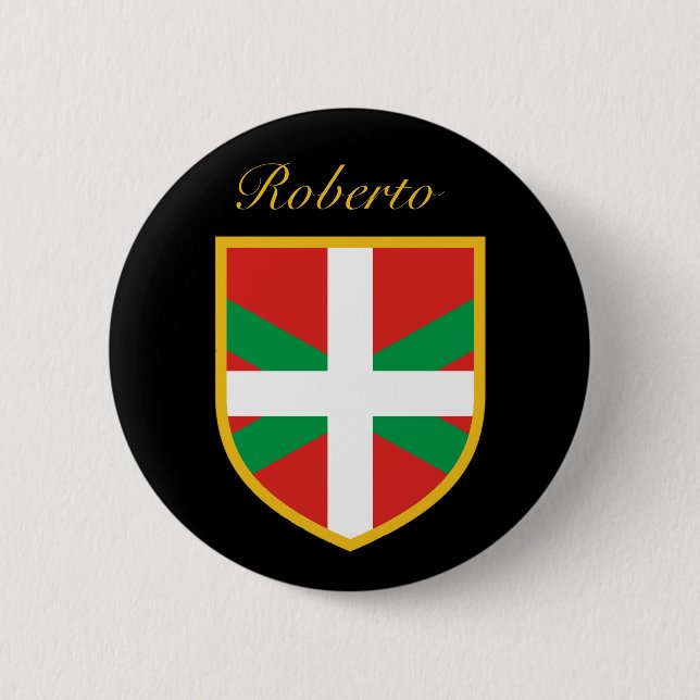 Badge Rond 5 Cm Drapeau basque (Devant)