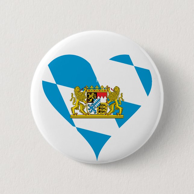Badge Rond 5 Cm Drapeau bavarois (Devant)