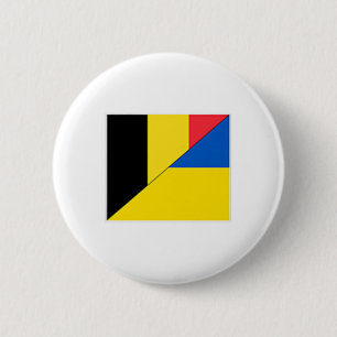 Badge Rond 5 Cm Drapeau Belgique Ukraine Nationalité Belge Ukraini