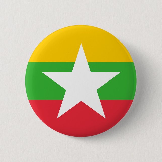 Badge Rond 5 Cm Drapeau birman; Myanmar (Devant)