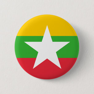 Badge Rond 5 Cm Drapeau birman; Myanmar