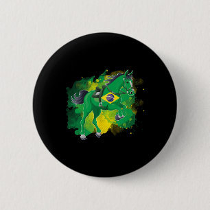 Badge Rond 5 Cm Drapeau Brésil équitation